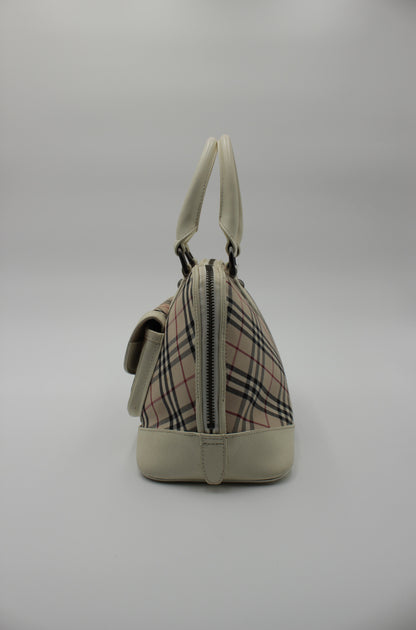 Nova Check Canvas Læder Håndtaske